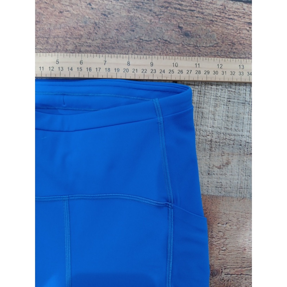 Women's Lululemon Bright Blue Leggings Sz 2 Side Pockets 2651 - Picture 5 of 9